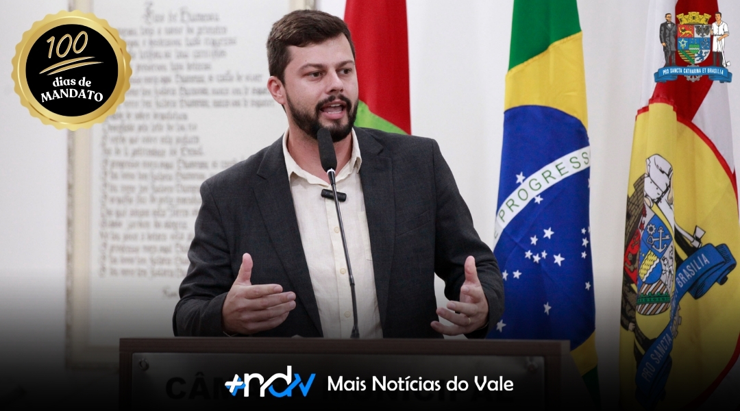 Vereador Diego Nasato completa 100 dias de mandato com foco em resultados, economia e inovação para Blumenau