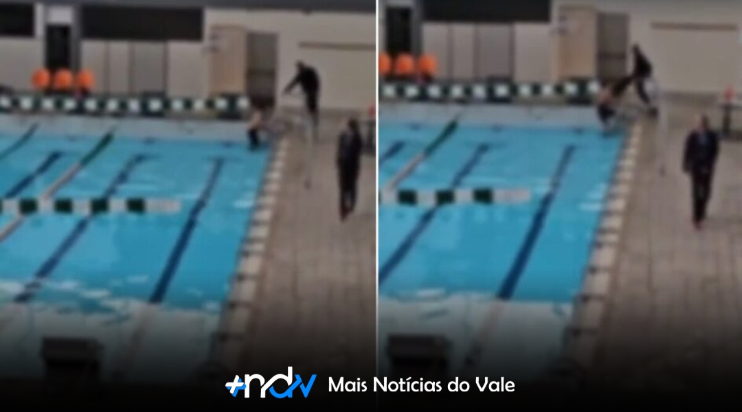 Professor é demitido após chutar aluno dentro de piscina no Sesi em Blumenau