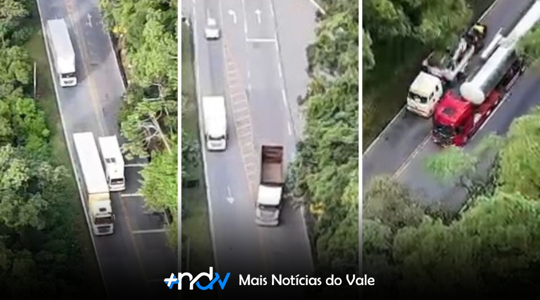 Drones flagram ultrapassagens perigosas na Serra Dona Francisca, em Joinville