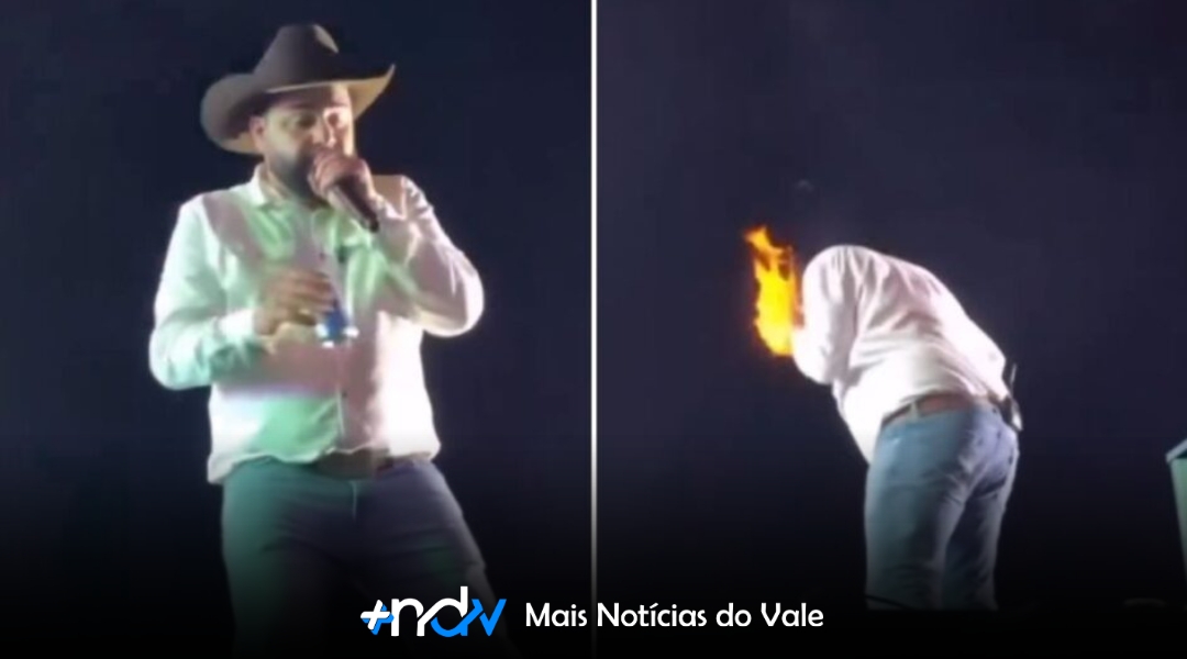 Cantor sertanejo sofre queimaduras após ser atingido por chamas durante show em SP
