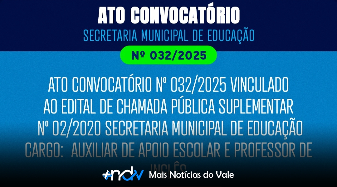 Educação em Timbó convoca candidatos para vagas temporárias
