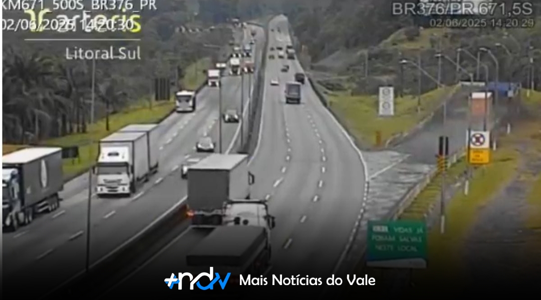 Vídeo – Caminhão sem freios percorre quase toda a área de escape na BR-376