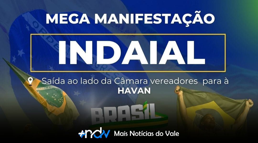 População de Indaial se mobiliza para ato nacional por anistia, impeachment de Moraes e contra o governo Lula