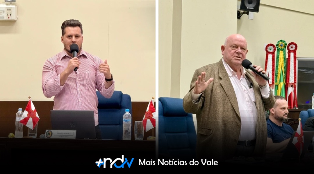Vereadores Henrique Fritz e Diogo Pinho trocam farpas durante sessão na Câmara de Indaial