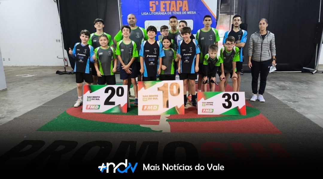 Duas medalhas e muito talento: Indaial se destaca na Liga Litorânea de Tênis de Mesa