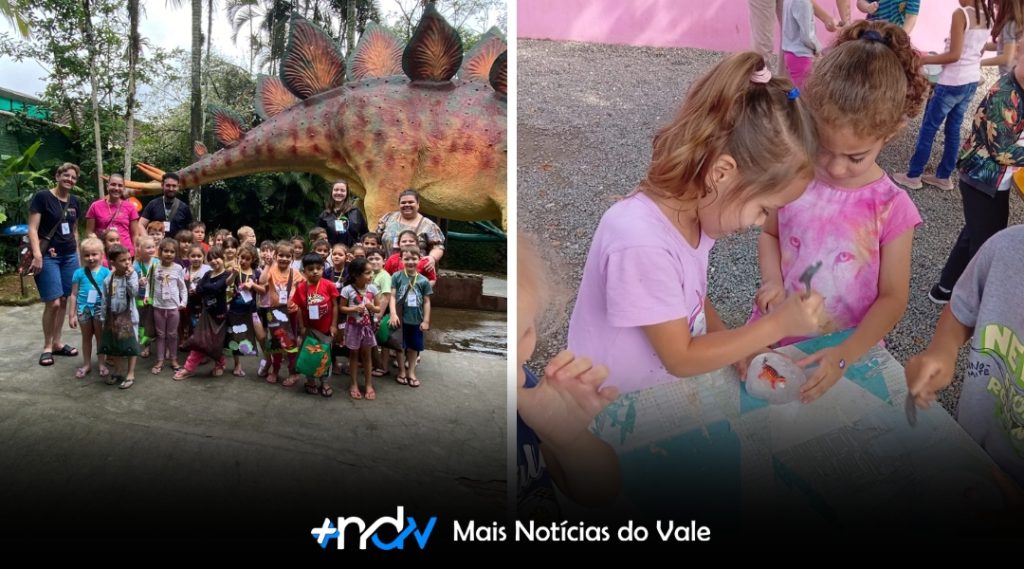 Explorando o passado: alunos da UEI Áurea Bonatti Merini vivenciam universo dos dinossauros e finalizam projeto com passeio educativo