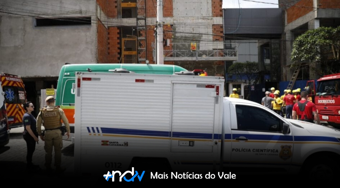 Estrutura em obra de hospital em Blumenau corre risco de colapsar após acidente fatal