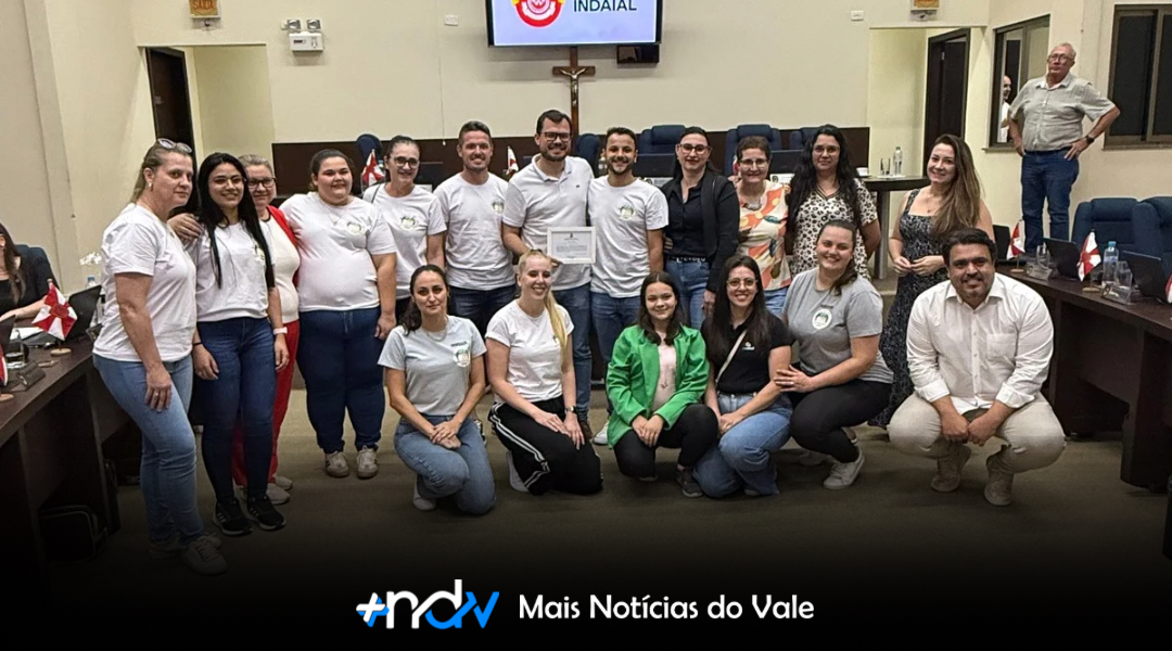 Reconhecimento nacional: escola de Indaial é destaque em edital do MEC e recebe homenagem da Câmara