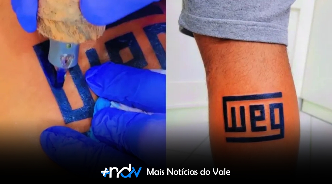 “A WEG faz parte da minha história”: funcionário homenageia empresa com tatuagem