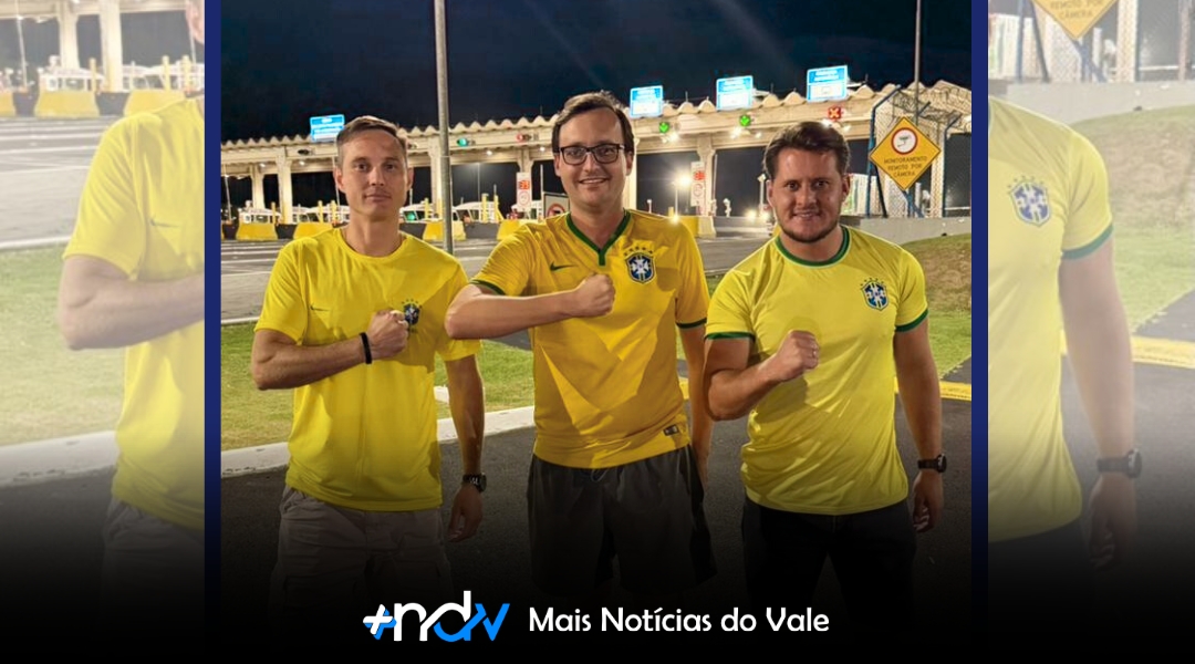 Diogo Pinho, Flavio Ribeiro e André Moser representam o Vale em manifestação nacional