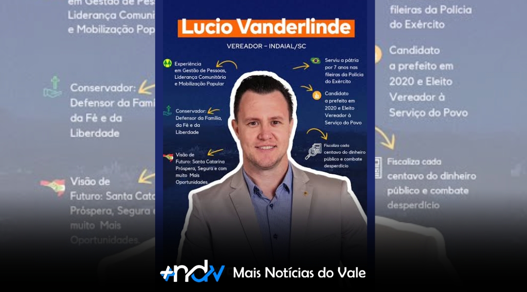 Vereador Lúcio Vanderlinde é convidado pelo Novo para disputar vaga na Câmara Federal