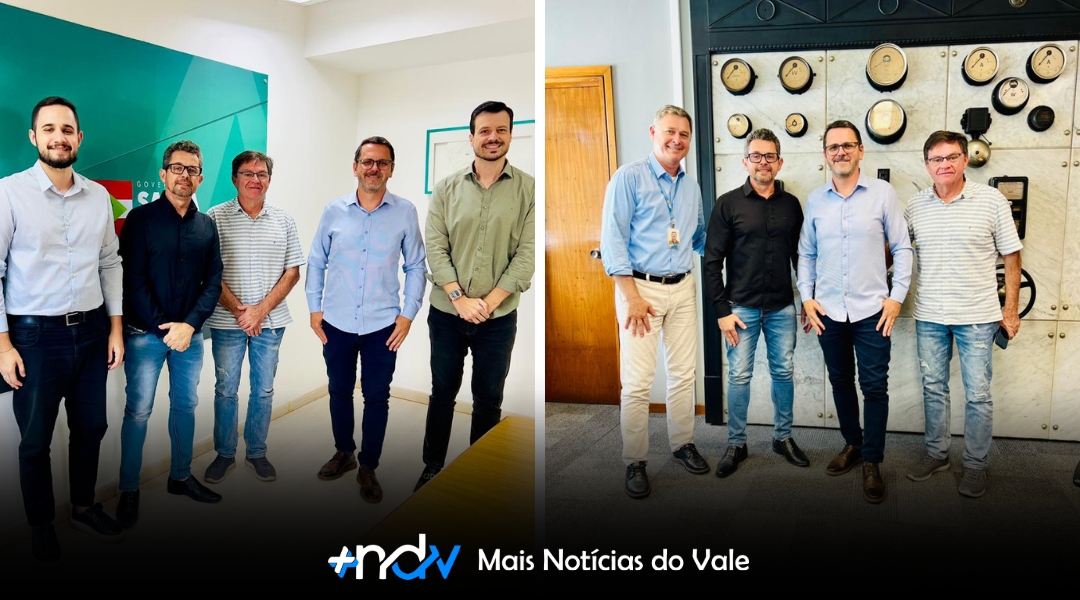 Prefeito, vice e secretário visitam Celesc e Casan em Florianópolis, cobrando soluções e alinhando investimentos