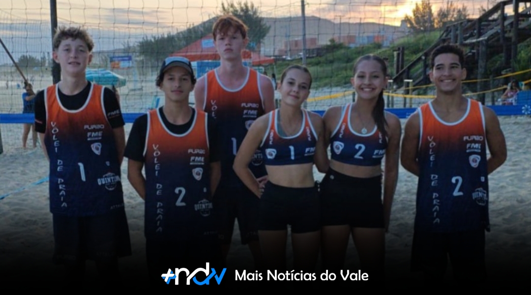 Dupla feminina de Indaial é campeã na 1ª etapa do Estadual Sub-17 de Vôlei de Praia