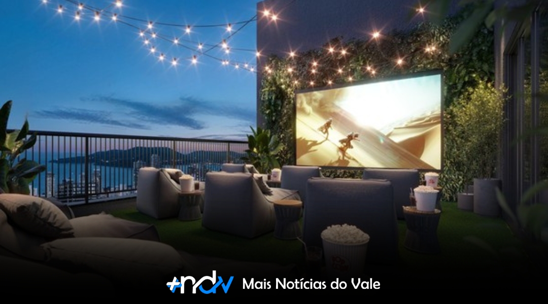 Cinema gigante a céu aberto será diferencial de novo edifício em SC