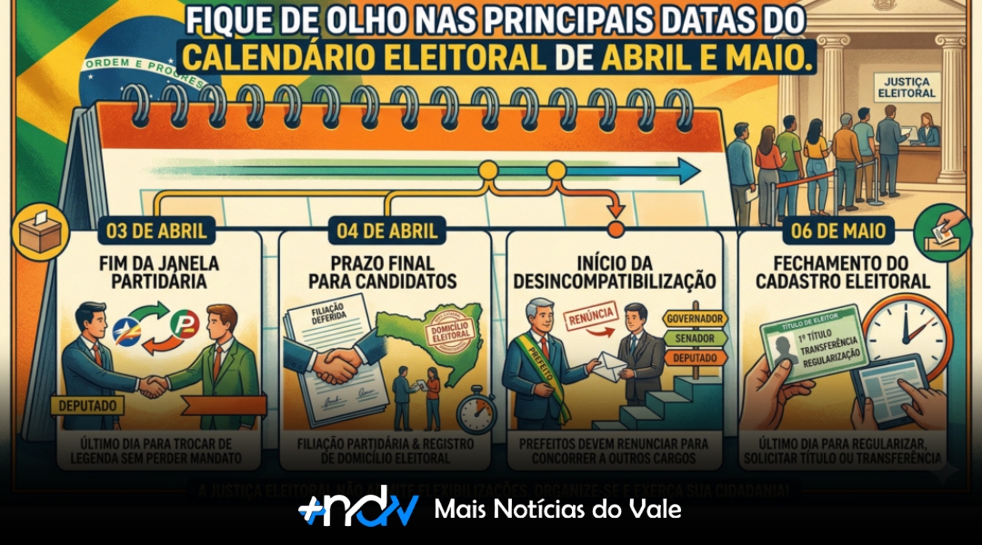 Calendário eleitoral: datas de abril e maio exigem atenção de candidatos