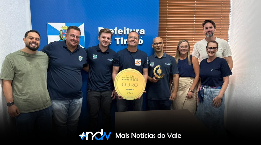 Timbó é reconhecida com Selo Ouro do Sebrae por excelência no atendimento