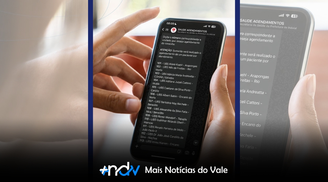 Secretaria de Saúde de Indaial volta a oferecer agendamento pelo WhatsApp