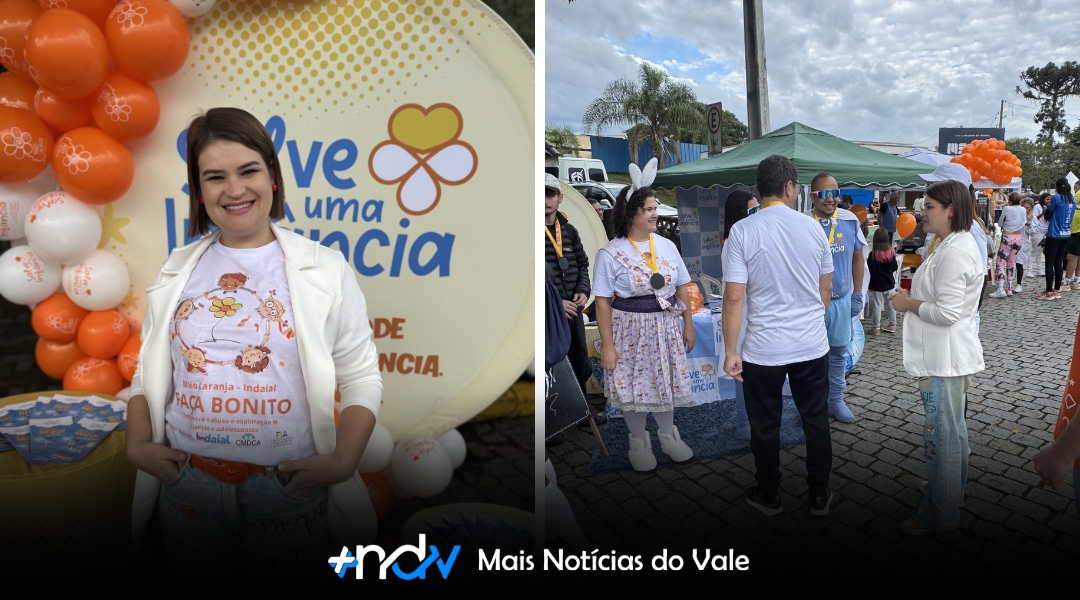 Projeto Salva Uma Infância reforça prevenção durante evento Maio Laranja em Indaial