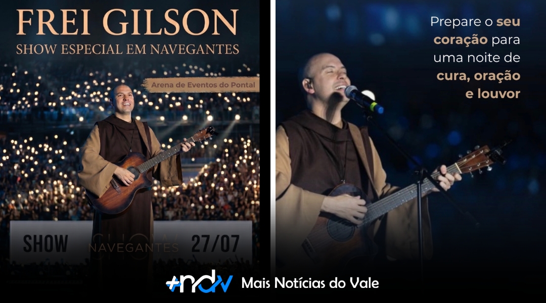 Navegantes monta megaestrutura para receber show de Frei Gilson em julho