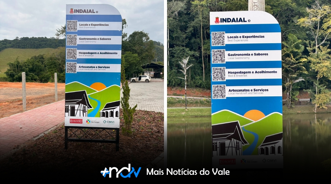 Indaial instala totens turísticos com QR Code em sete pontos da cidade