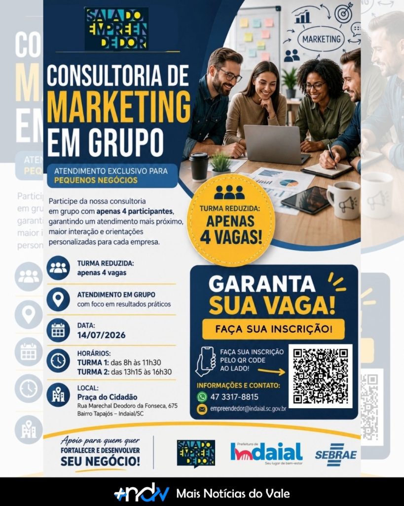 Sala do Empreendedor abre inscrições para consultoria de marketing em Indaial