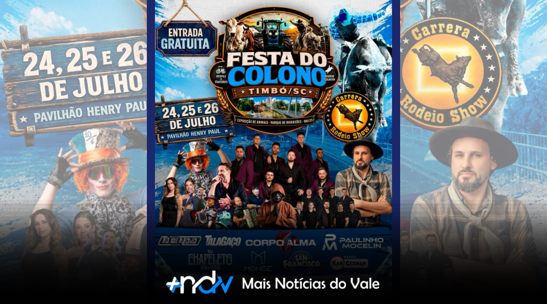 Festa do Colono movimenta Timbó entre os dias 24 e 26 de julho