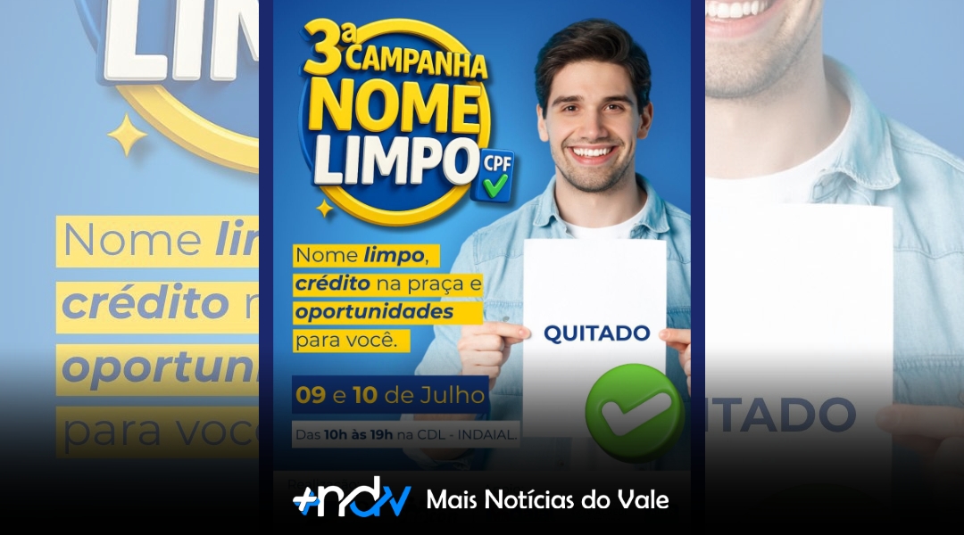 Campanha Nome Limpo começa nesta quinta-feira em Indaial