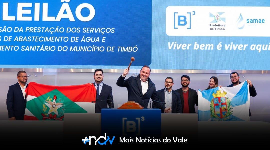 Casan vence leilão e assumirá serviços de água e esgoto de Timbó por 35 anos