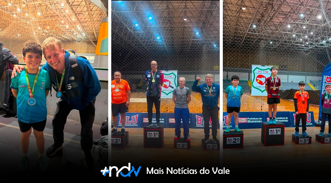 Tênis de Mesa de Indaial conquista dois pódios no Campeonato Estadual
